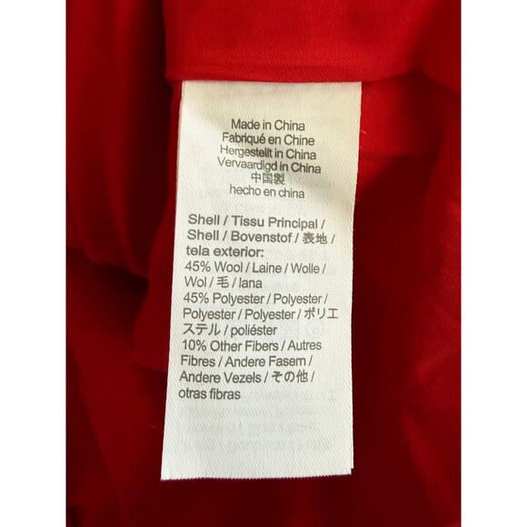 J.Crew Women’s Red Wool Blend Peacoat Size 8 classic preppy - Picture 6 of 9